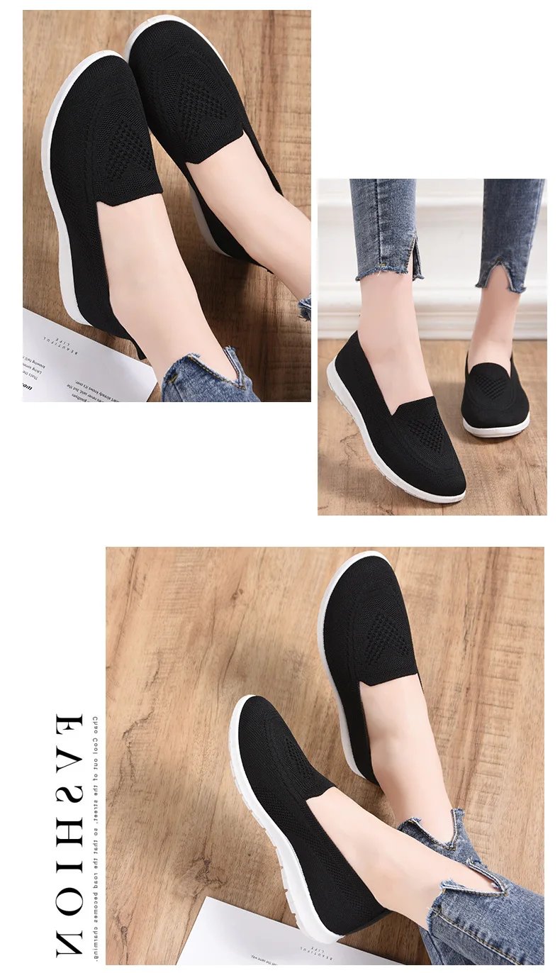 Hot Selling Knitted Flat Sole Single Shoes for Women In Spring and summer 2023 New Style Breathable Casual Shoes for Lazy Women Hot Selling Knitted Flat Sole Single Shoes for Women In Spring and summer 2023 New Style Breathable Casual Shoes for Lazy Women