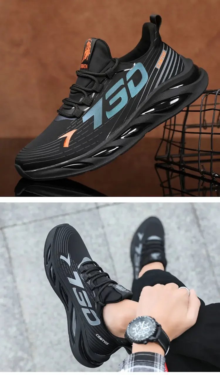 2024 Men's Sports and Casual Shoes Summer Fashion New Shoes Round Toe Black Spring Men's Shoes