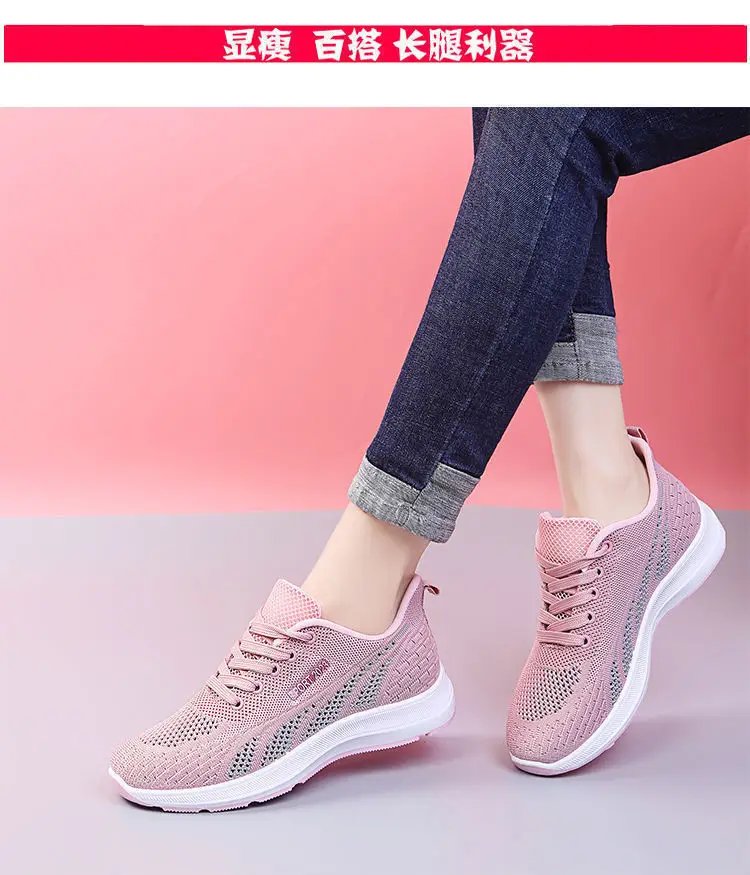 Running Shoes Ladies Breathable Sneakers Summer Light Mesh Air Cushion Women's Sports Shoes Outdoor Lace Up Training Shoes