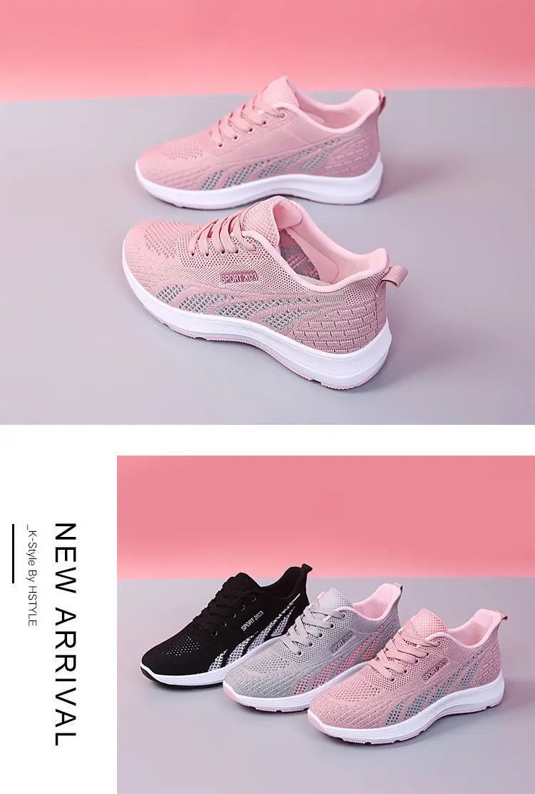 Running Shoes Ladies Breathable Sneakers Summer Light Mesh Air Cushion Women's Sports Shoes Outdoor Lace Up Training Shoes