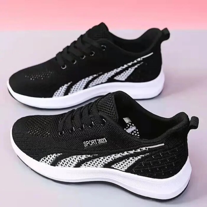 Running Shoes Ladies Breathable Sneakers Summer Light Mesh Air Cushion Women's Sports Shoes Outdoor Lace Up Training Shoes - Image 3