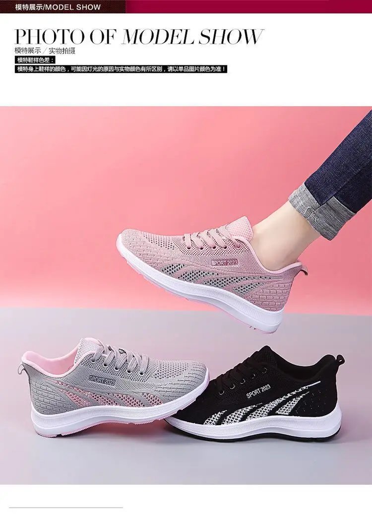 Running Shoes Ladies Breathable Sneakers Summer Light Mesh Air Cushion Women's Sports Shoes Outdoor Lace Up Training Shoes