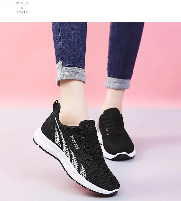 Running Shoes Ladies Breathable Sneakers Summer Light Mesh Air Cushion Women's Sports Shoes Outdoor Lace Up Training Shoes