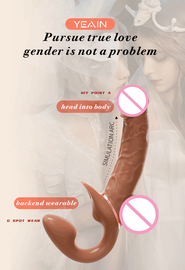 Lesbian Telescopic Dildo Vibrator Strapless Strap-on For Women Double-heads G Spot Vibrating Vagina Prostate Massager Sex Toys
