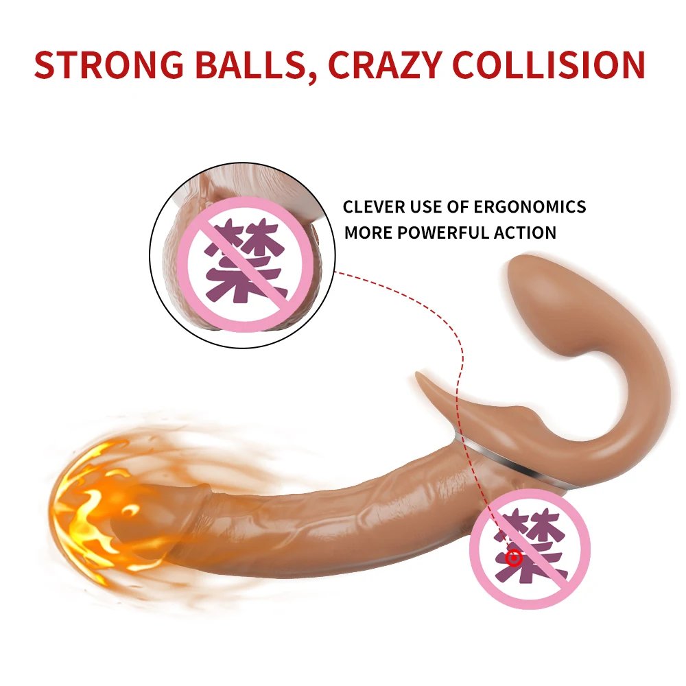 Lesbian Telescopic Dildo Vibrator Strapless Strap-on For Women Double-heads G Spot Vibrating Vagina Prostate Massager Sex Toys