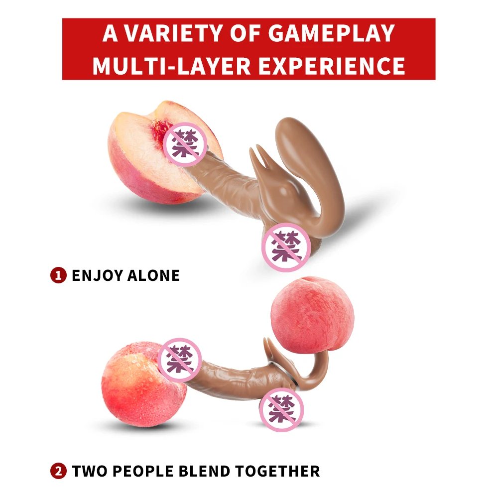 Lesbian Telescopic Dildo Vibrator Strapless Strap-on For Women Double-heads G Spot Vibrating Vagina Prostate Massager Sex Toys