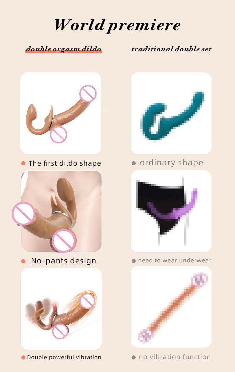 Lesbian Telescopic Dildo Vibrator Strapless Strap-on For Women Double-heads G Spot Vibrating Vagina Prostate Massager Sex Toys