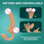 Lesbian Telescopic Dildo Vibrator Strapless Strap-on For Women Double-heads G Spot Vibrating Vagina Prostate Massager Sex Toys - Image 5