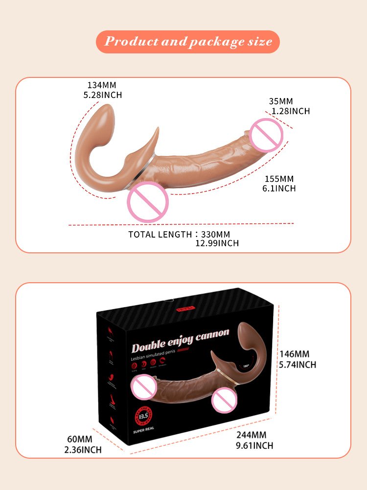 Lesbian Telescopic Dildo Vibrator Strapless Strap-on For Women Double-heads G Spot Vibrating Vagina Prostate Massager Sex Toys