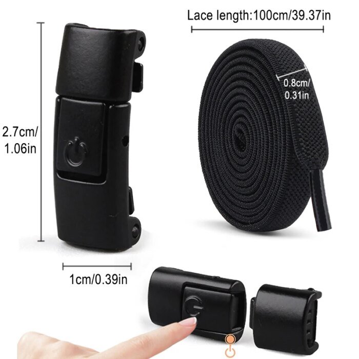 8mm No Tie Shoe Laces Press Lock Shoelaces Without Ties Elastic Laces Sneaker Kids Adult Widened Flat Shoelace for Shoes - Image 3