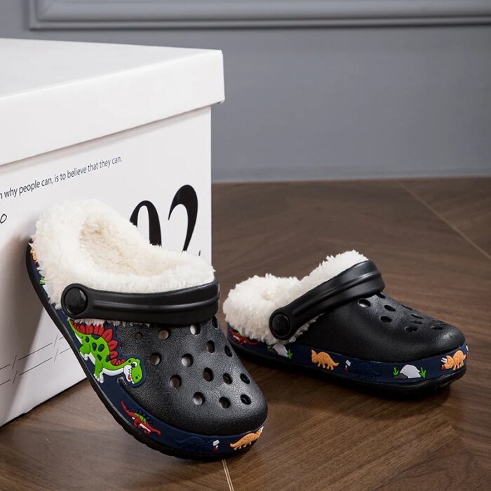 Winter Cotton Shoes for Children Warm Plush Clogs for Kids Outdoor Garden Shoes for Boys Girls Soft Comfortable Home Slippers - Image 3