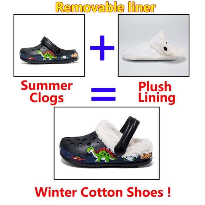 Winter Cotton Shoes for Children Warm Plush Clogs for Kids Outdoor Garden Shoes for Boys Girls Soft Comfortable Home Slippers - Image 6