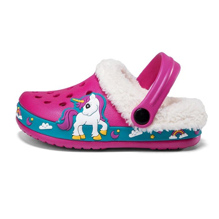 Winter Cotton Shoes for Children Warm Plush Clogs for Kids Outdoor Garden Shoes for Boys Girls Soft Comfortable Home Slippers - Image 4