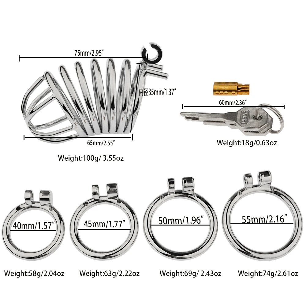 Big Metal Cock Cage CB Male Chastity Cage Sex Toys for Men Penis Ring Lock Wearable Chastity Lock Erotic Slave Bondage 18+