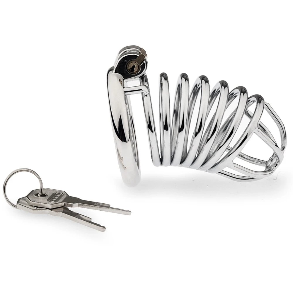 Big Metal Cock Cage CB Male Chastity Cage Sex Toys for Men Penis Ring Lock Wearable Chastity Lock Erotic Slave Bondage 18+