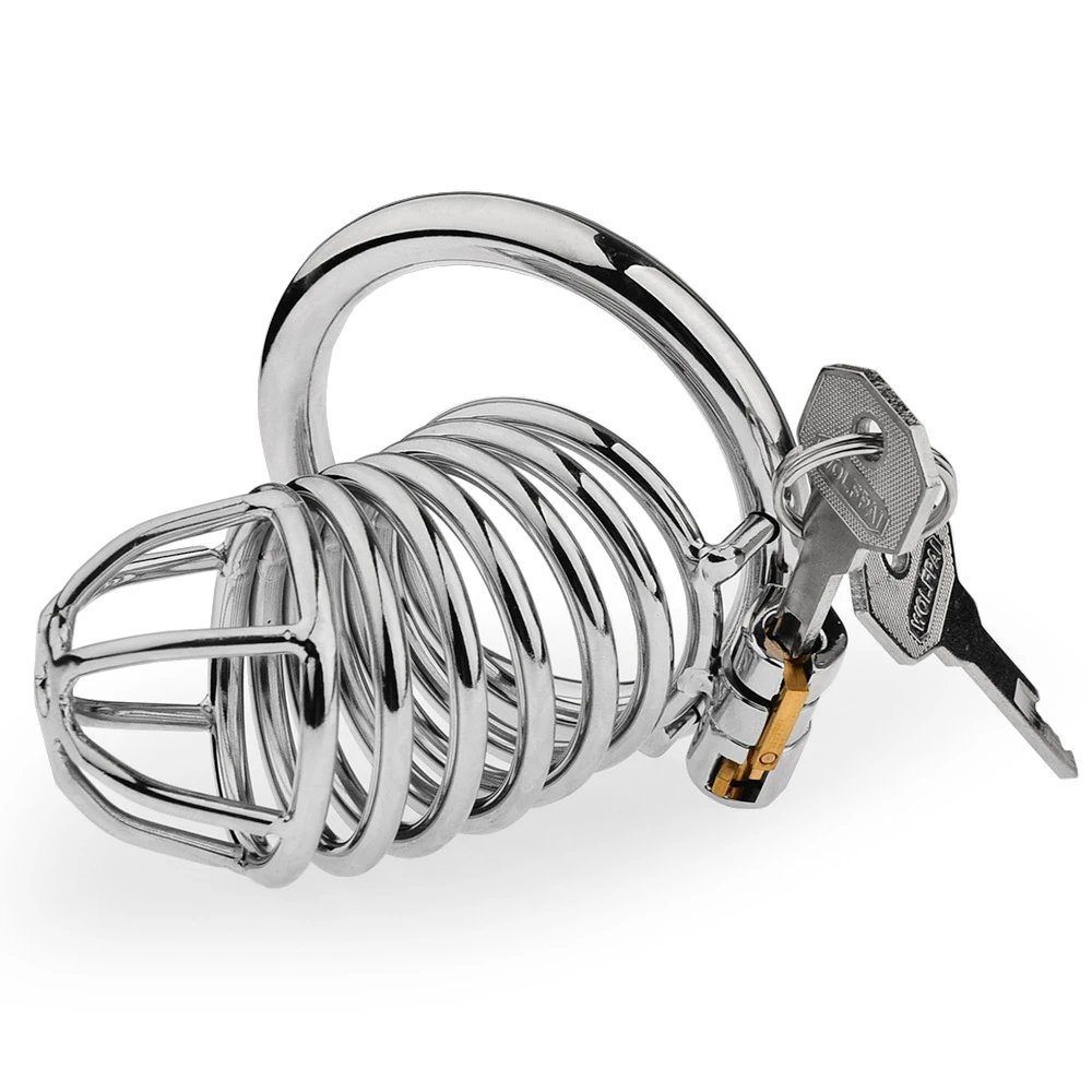 Big Metal Cock Cage CB Male Chastity Cage Sex Toys for Men Penis Ring Lock Wearable Chastity Lock Erotic Slave Bondage 18+