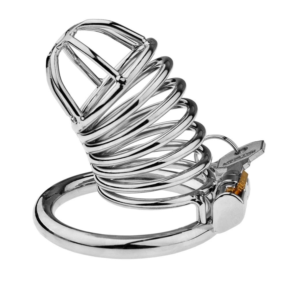 Big Metal Cock Cage CB Male Chastity Cage Sex Toys for Men Penis Ring Lock Wearable Chastity Lock Erotic Slave Bondage 18+