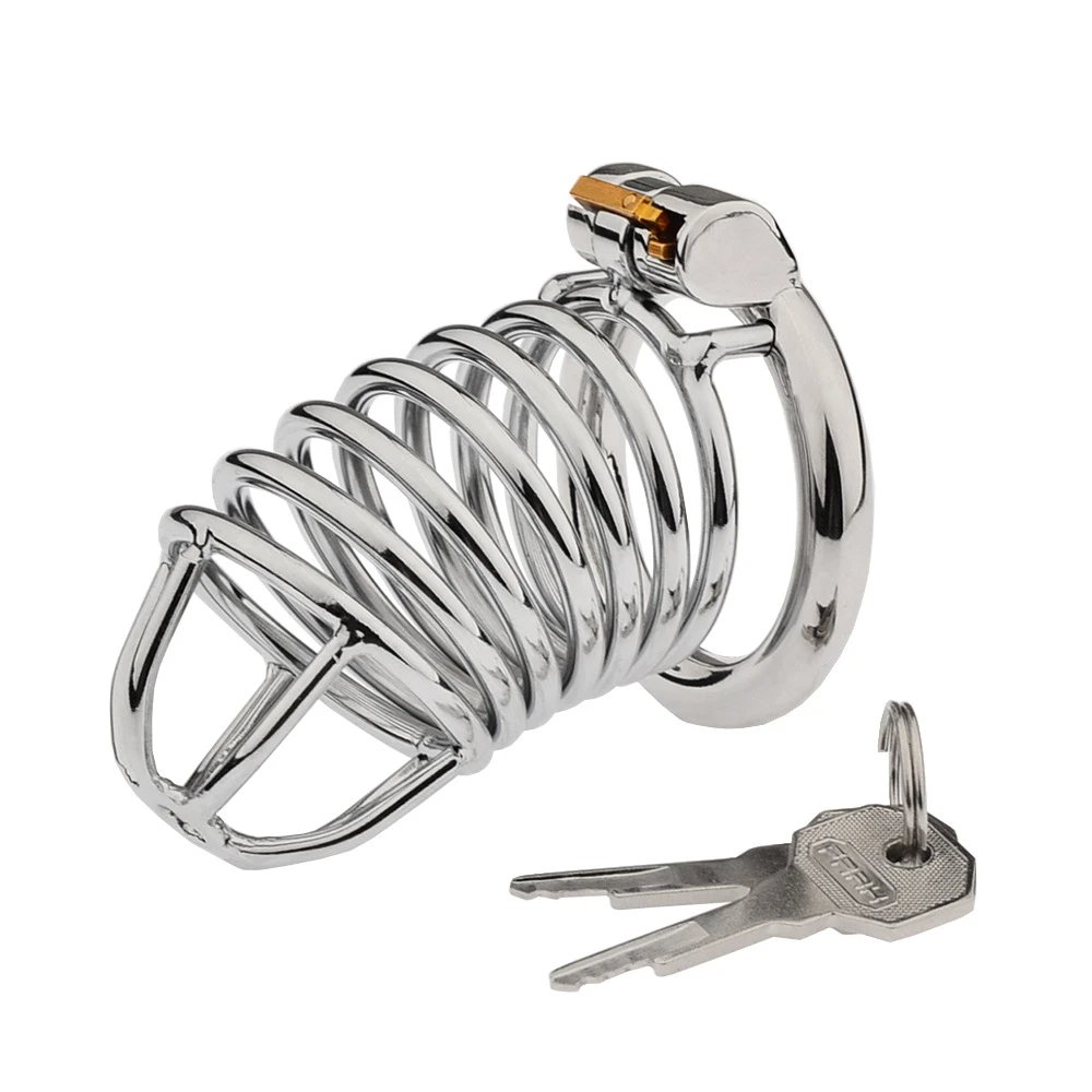Big Metal Cock Cage CB Male Chastity Cage Sex Toys for Men Penis Ring Lock Wearable Chastity Lock Erotic Slave Bondage 18+