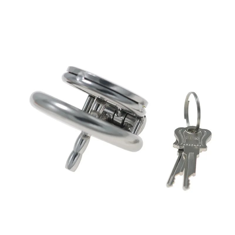 Stainless Steel Flat Chastity Lock with Urethra Short/long Tube Hollow Breathable Penis Cage CB Chastity Device Male Erotic Toys