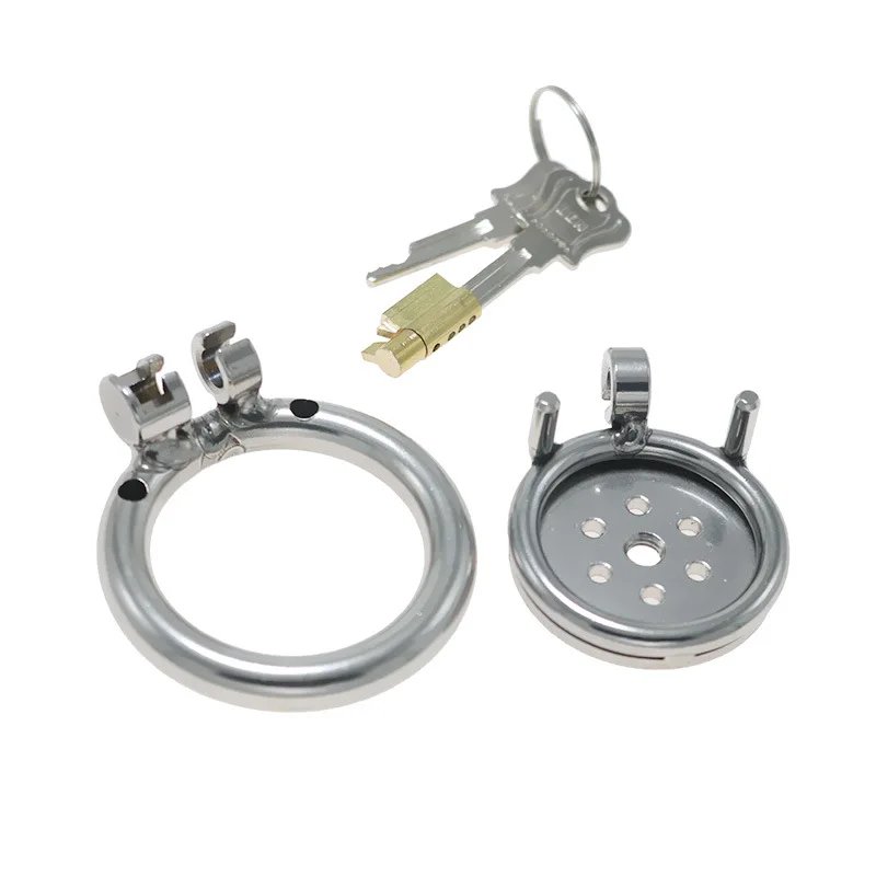 Stainless Steel Flat Chastity Lock with Urethra Short/long Tube Hollow Breathable Penis Cage CB Chastity Device Male Erotic Toys