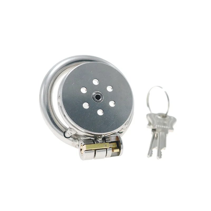 Stainless Steel Flat Chastity Lock with Urethra Short/long Tube Hollow Breathable Penis Cage CB Chastity Device Male Erotic Toys
