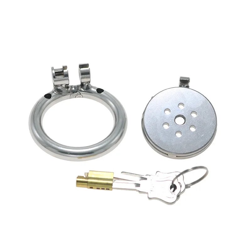Stainless Steel Flat Chastity Lock with Urethra Short/long Tube Hollow Breathable Penis Cage CB Chastity Device Male Erotic Toys