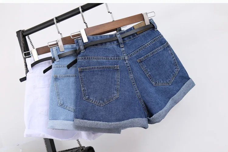 Summer Women Clothing High Waisted Short Jeans Cotton For Female Loose Leg Wide Pants Booty Shorts Denim 2024 New