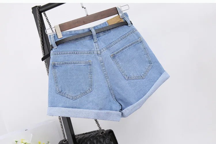 Summer Women Clothing High Waisted Short Jeans Cotton For Female Loose Leg Wide Pants Booty Shorts Denim 2024 New