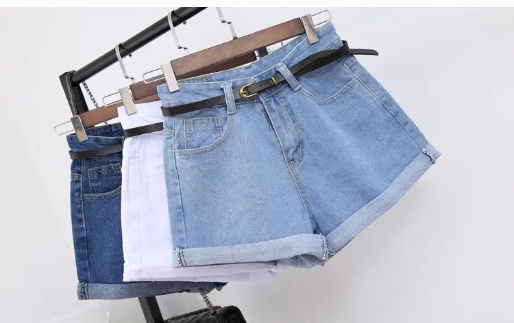 Summer Women Clothing High Waisted Short Jeans Cotton For Female Loose Leg Wide Pants Booty Shorts Denim 2024 New