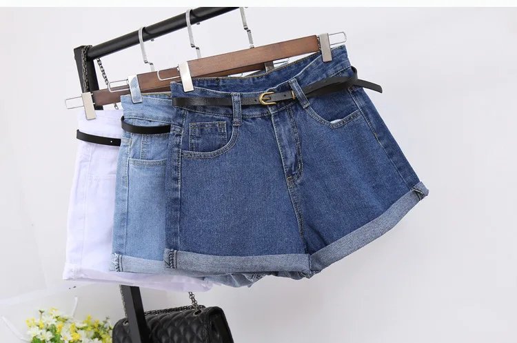 Summer Women Clothing High Waisted Short Jeans Cotton For Female Loose Leg Wide Pants Booty Shorts Denim 2024 New