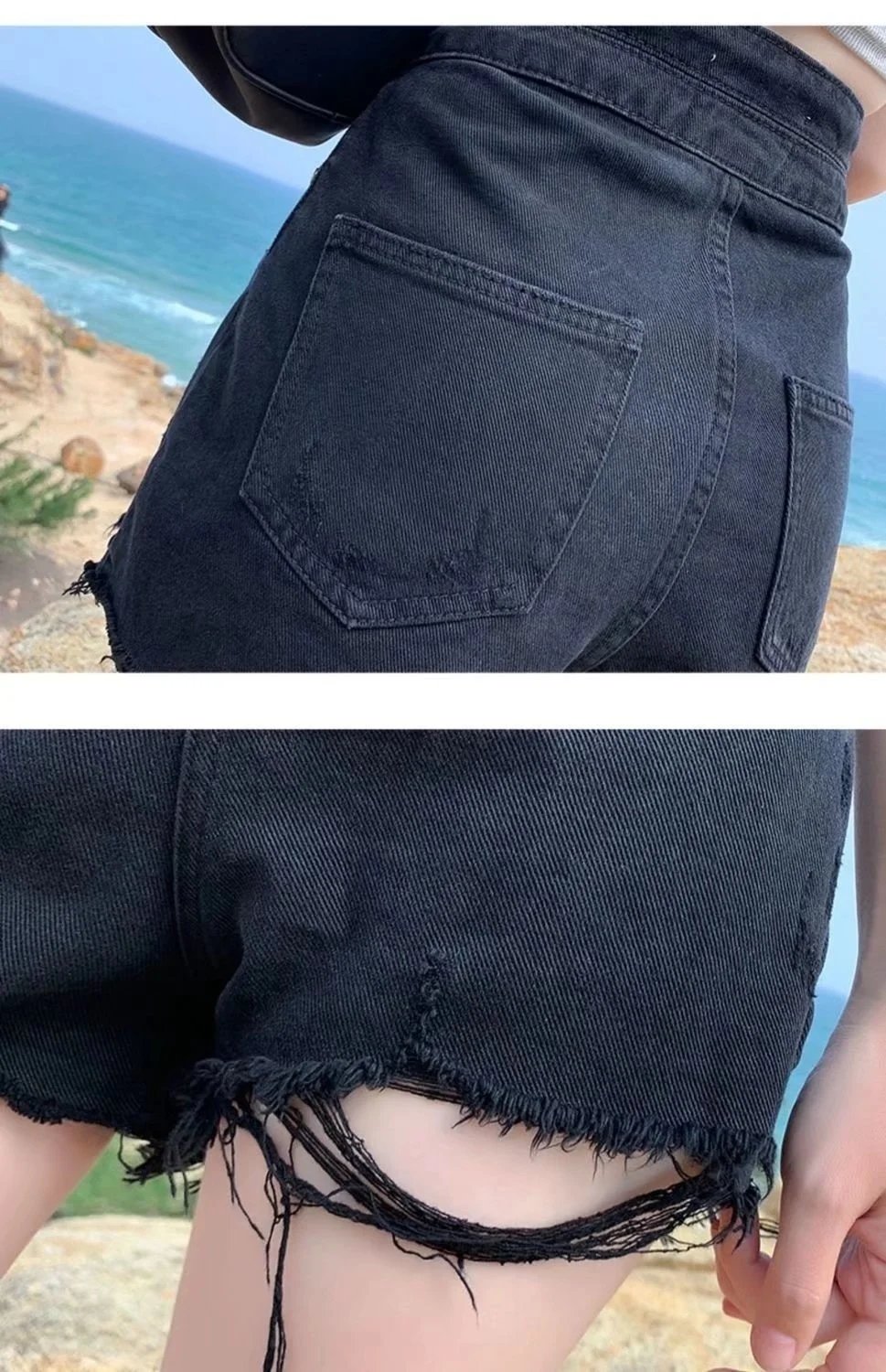 Feynzz Fashion New Summer Women High Waist Button Wigh Leg Jeans Shorts Casual Female Loose Fit Blue Denim Shorts