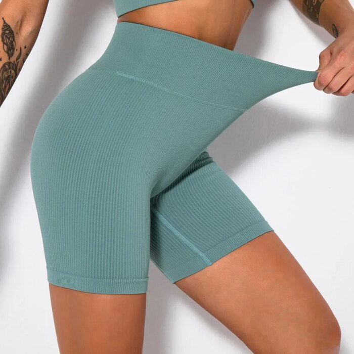 Threaded Sports Shorts Sexy Yoga Fitness Shorts High Waist Hip Lifting Leggings Sport Women Fitness Sports Shorts for Women - Image 2