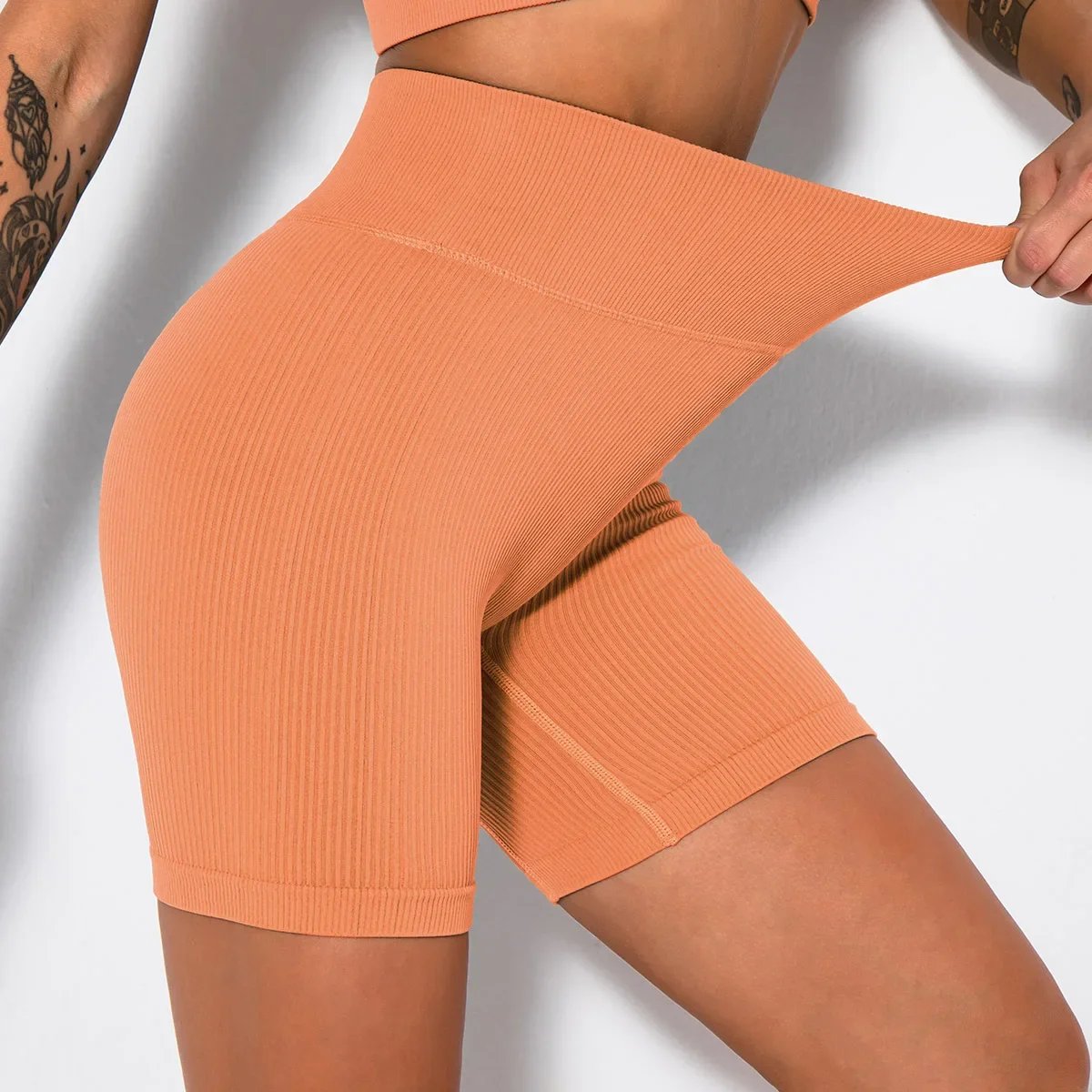 Threaded Sports Shorts Sexy Yoga Fitness Shorts High Waist Hip Lifting Leggings Sport Women Fitness Sports Shorts for Women