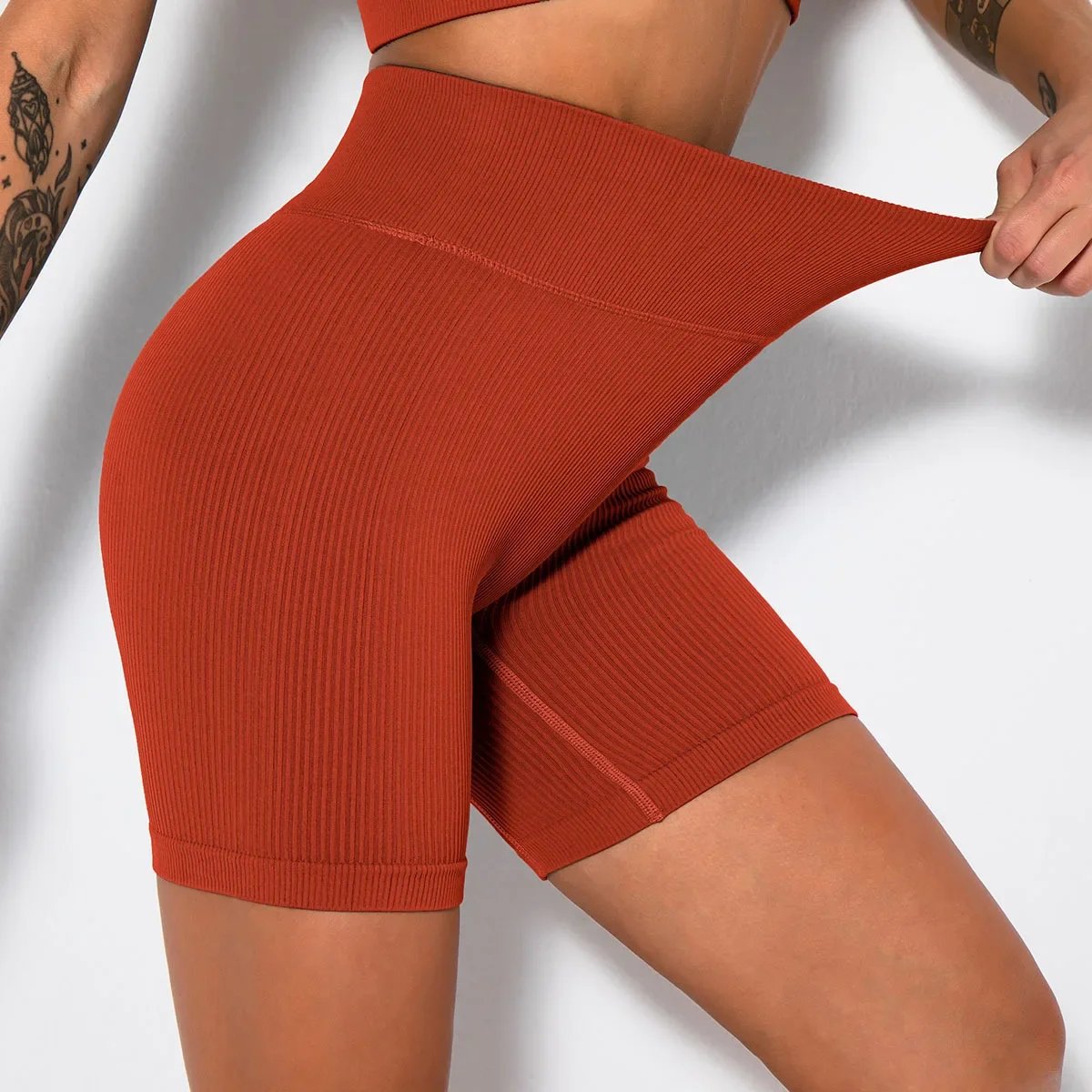 Threaded Sports Shorts Sexy Yoga Fitness Shorts High Waist Hip Lifting Leggings Sport Women Fitness Sports Shorts for Women