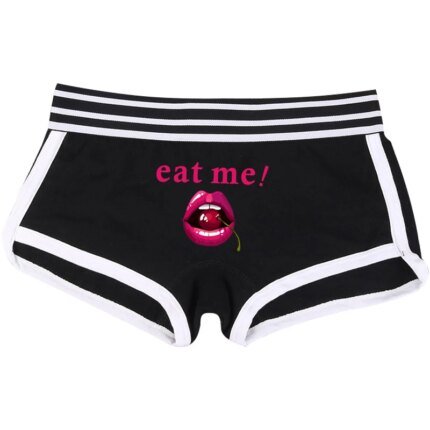 Fashion Girls Boxer EAT ME Cherry In The Mouth Cotton Underwear Sexy Boyshorts for Women Ladies Shorts Comfortable Home Panties