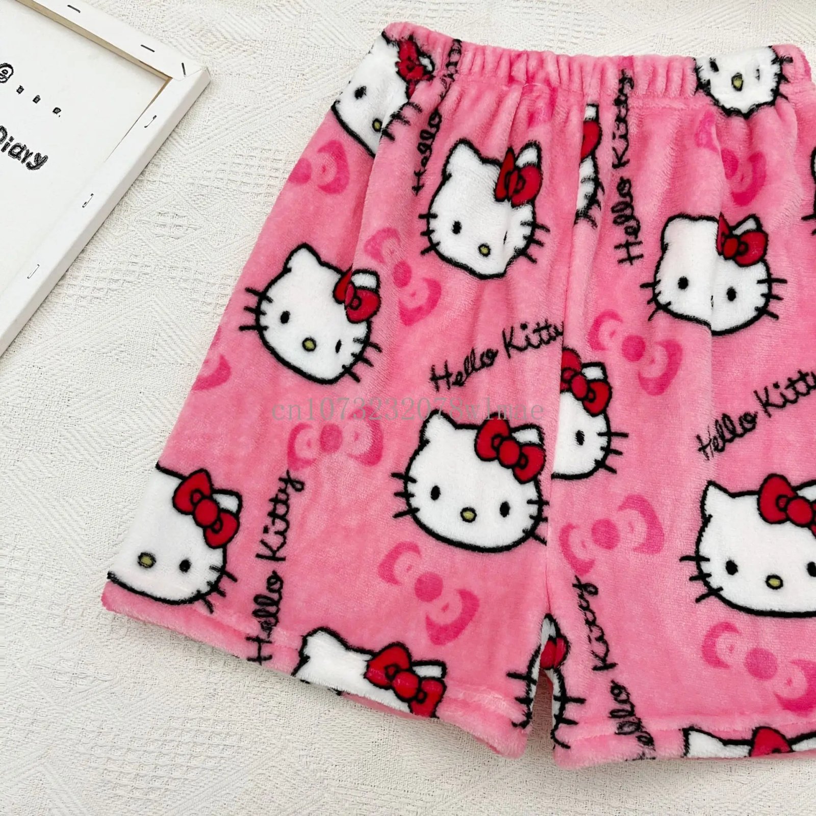 Women Y2k Flannel Pajamas Shorts Cartoon Hello Kitty Fashion Trousers Kawaii Short Pants Elastic Waist Button Casual Home Pants Women Y2k Flannel Pajamas Shorts Cartoon Hello Kitty Fashion Trousers Kawaii Short Pants Elastic Waist Button Casual Home Pants