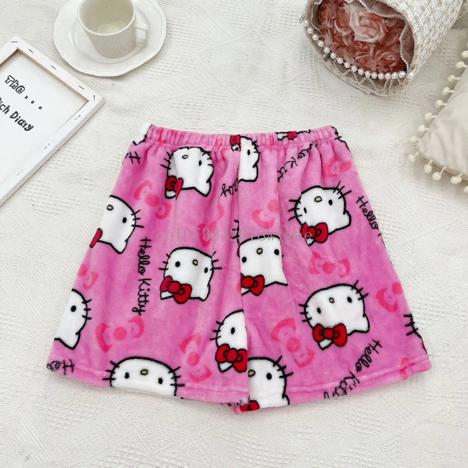 Women Y2k Flannel Pajamas Shorts Cartoon Hello Kitty Fashion Trousers Kawaii Short Pants Elastic Waist Button Casual Home Pants Women Y2k Flannel Pajamas Shorts Cartoon Hello Kitty Fashion Trousers Kawaii Short Pants Elastic Waist Button Casual Home Pants