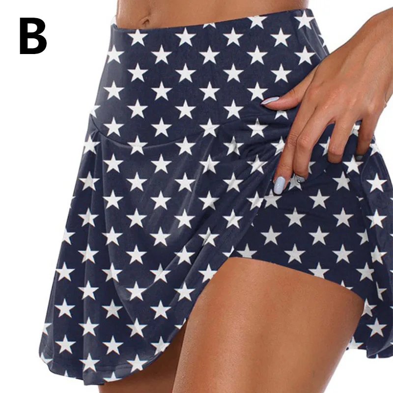 Summer Women Polka Dots Print Skirts Shorts Yoga Shorts Fitness Skirts Girl High Waist Casual Cycling Running Sports Dance Skirt