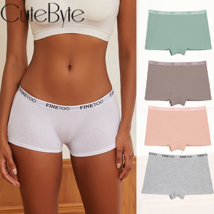 Seamless Women Cotton Boxers Underwear Ice Silk Shorts Solid Color Ladies Soft Boyshorts Plus Size M/L/XL - Image 1