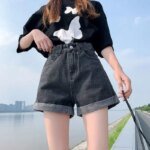 Wide Female Short Jeans Pants Korean Style Women's Denim Shorts With Waist Pocket Design XXL Elegant Low Price Youthful Kpop XL - Image 2