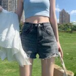 Wide New In Women's Denim Shorts Jorts Female Short Jeans Pants Kpop Designer Youthful for Summer Casual Korean Style Design Hot - Image 4