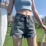 Wide New In Women's Denim Shorts Jorts Female Short Jeans Pants Kpop Designer Youthful for Summer Casual Korean Style Design Hot - Image 6