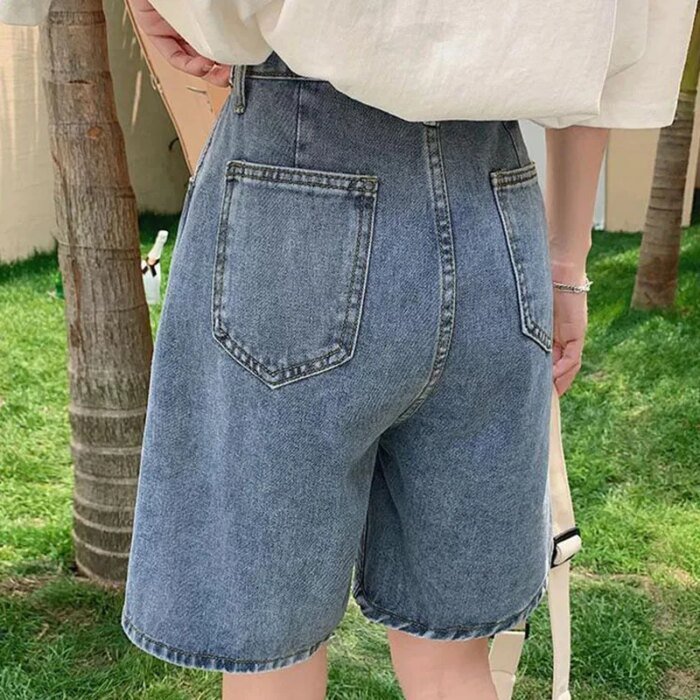 Denim Shorts Women Streetwear High Waist Summer Korean New Harajuku Solid Casual Y2K Female Fashion Baggy - Image 6