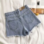 Lucyever Summer Denim Shorts Women Korean Fashion Ripped Holes High Waist Short Jeans Female Casual Street Wide Leg Short Pants - Image 2