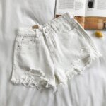 Lucyever Summer Denim Shorts Women Korean Fashion Ripped Holes High Waist Short Jeans Female Casual Street Wide Leg Short Pants - Image 6