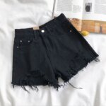 Lucyever Summer Denim Shorts Women Korean Fashion Ripped Holes High Waist Short Jeans Female Casual Street Wide Leg Short Pants - Image 5