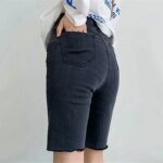 Women High Waist Denim Shorts 2024 Summer Thin Ladies Stretch Skinny Jean Short Pants Solid Color Female Casual Biker Shorts - Image 3