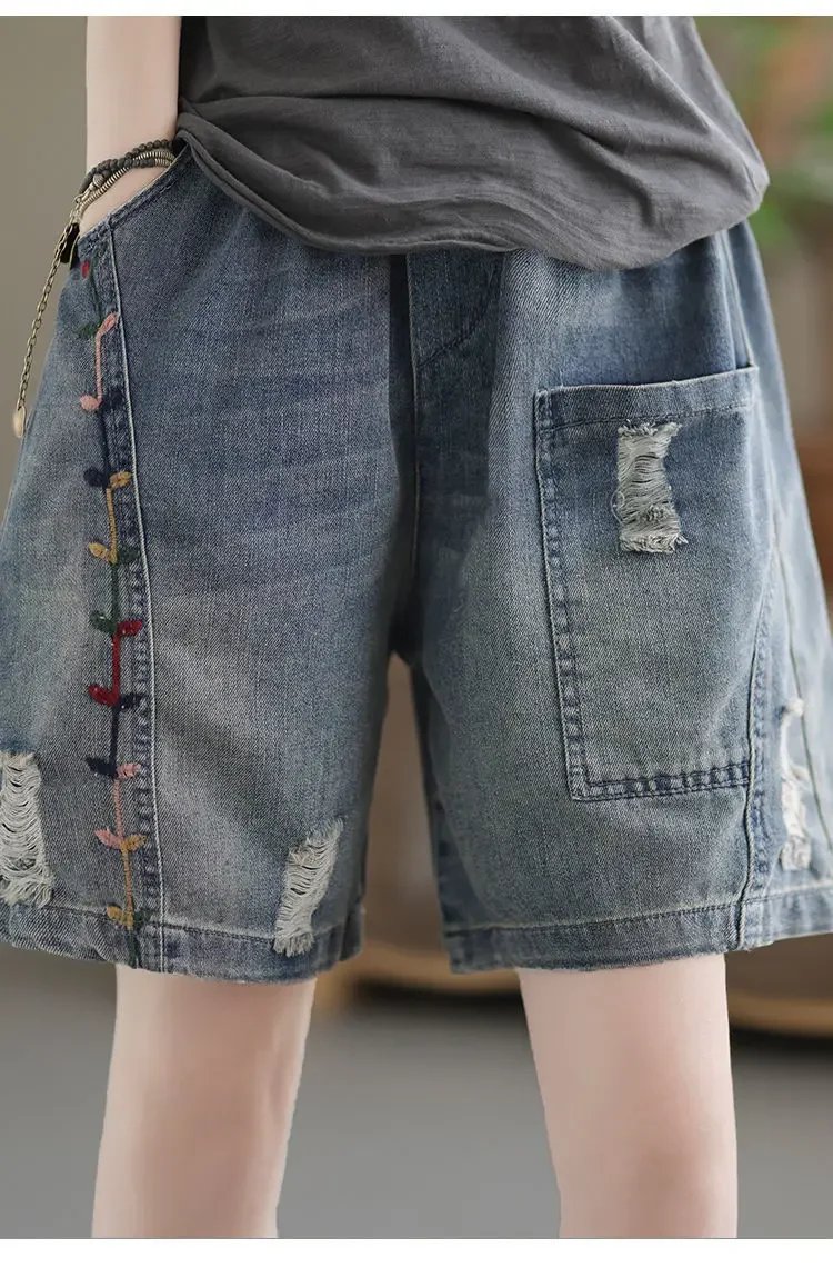 Women's Denim Shorts Jeans Y2k Baggy Modern Woman Pants Short Jean Womens New Kpop Korean Reviews Clothes Youthful Wide Summer