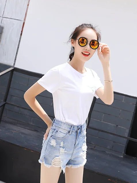 Denim Shorts for Women Micro Mini Short Jean Pants Woman Ripped With Waist Pocket Fashion Clothing 2024 Flowy Hot Casual Elegant