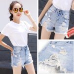 Denim Shorts for Women Micro Mini Short Jean Pants Woman Ripped With Waist Pocket Fashion Clothing 2024 Flowy Hot Casual Elegant - Image 2